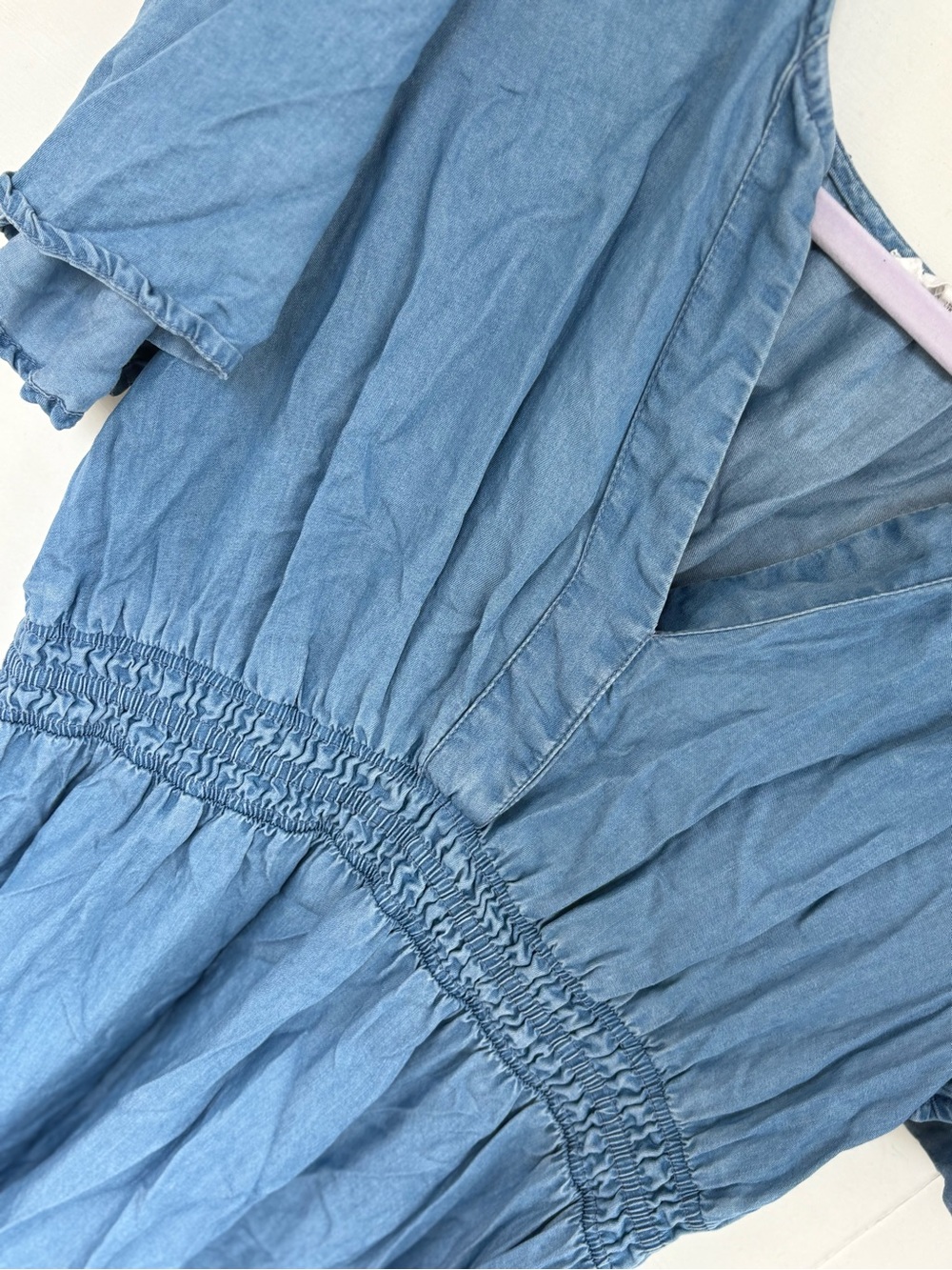 Blu Pepper Light Blue V-Neck Tiered Mini Dress - Picture 2 of 5